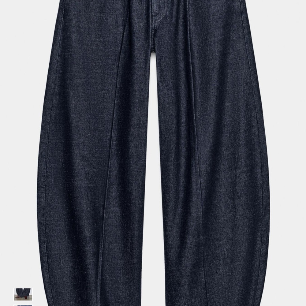 Zara Women's Dark Blue Ballon Jeans